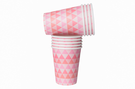 Pink geo  - paper cups